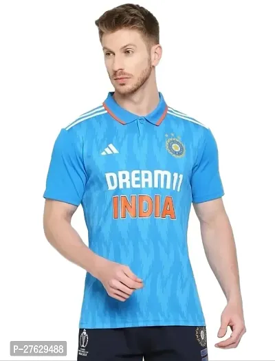 Men polo neck Indian Cricket Team Jersey printed polo neck T-Shirt-thumb0