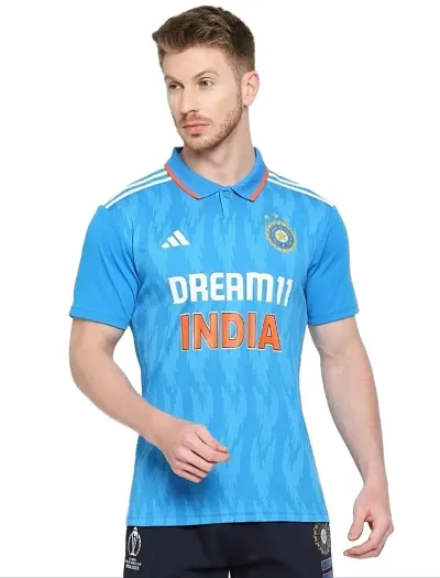 Reliable Multicoloured Polyester Printed India Jersey Polo For Men