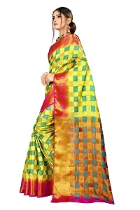 RED LADY Women's Banarasi Pure Silk Saree With Unstitched (JAY DADA GREEN_Green)-thumb2