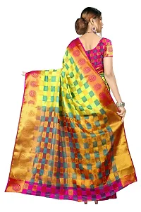 RED LADY Women's Banarasi Pure Silk Saree With Unstitched (JAY DADA GREEN_Green)-thumb1