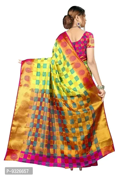 RED LADY Women's Banarasi Pure Silk Saree With Unstitched (JAY DADA GREEN_Green)-thumb2