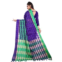 Red Lady Chirala Cotton Saree With Unstitched Blouse (Blue::Green)-thumb1