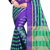 Red Lady Chirala Cotton Saree With Unstitched Blouse (Blue::Green)-thumb2