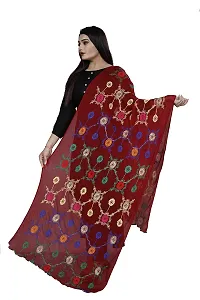 Red Lady Women's Nazmeen Embroidery 2.20 m Dupatta (Maroon, Free Size)-thumb1