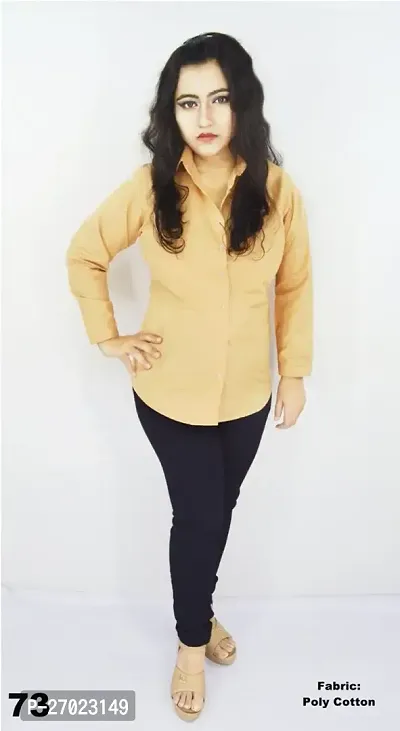 Classic Polycotton Solid Shirt for Women