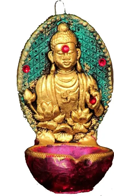 Buddha Hanging Diya for Wall Terracotta Hanging Diya (Height 6 inch)