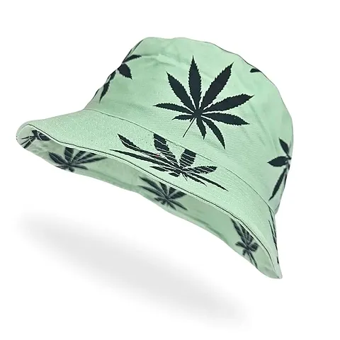 Weed Leaf Print Bucket Hat