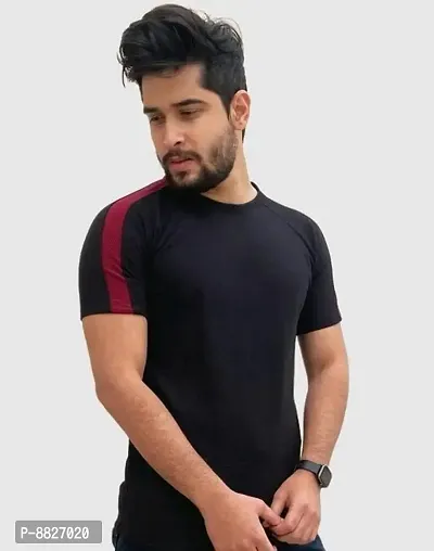 Elegant Round Neck Half Sleeves T-shirt For Men