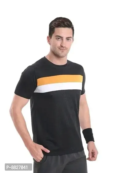 Stylish Color Blocked Short Sleeves Round Neck T-shirt For Men