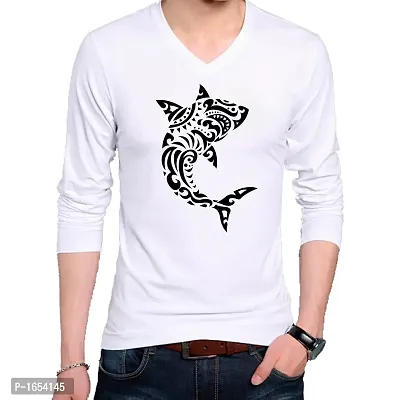 Black Tattoo Shark Tattoo Graphics Printed T Shirt-thumb0