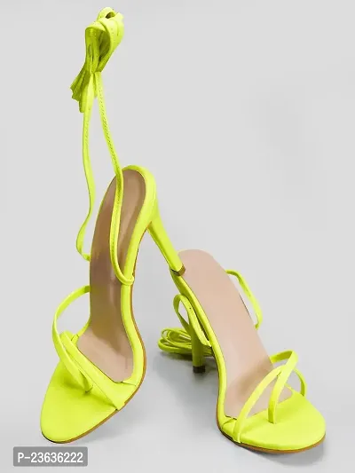 Stylish Green Nubuck Solid Heels For Women-thumb0
