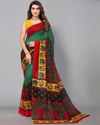 Alluring Crepe Saree with Blouse piece 