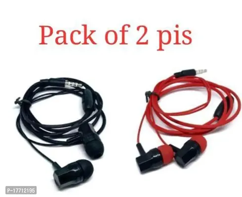 Earphone Pack of 2pc black 1 Red 1-thumb0