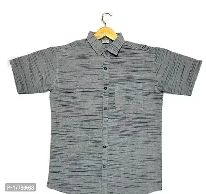 Reliable Grey Cotton Blend Short Sleeves Casual Shirt For Men