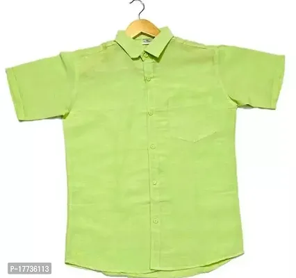 Reliable Green Cotton Blend Short Sleeves Casual Shirt For Men