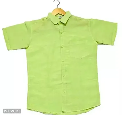 Reliable Green Cotton Blend Short Sleeves Casual Shirt For Men-thumb0