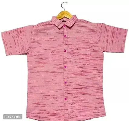 Reliable Pink Cotton Blend Short Sleeves Casual Shirt For Men-thumb0