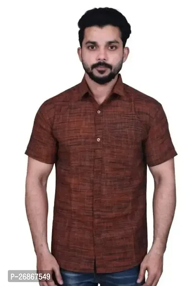 Stylish Cotton Blend Solid Casual Shirts For Men-thumb0