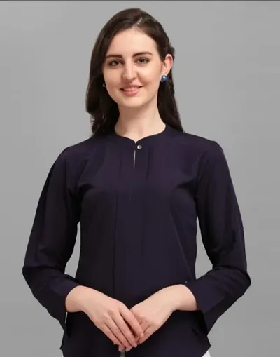 Stylish Fancy Designer Crepe Solid Top For Women