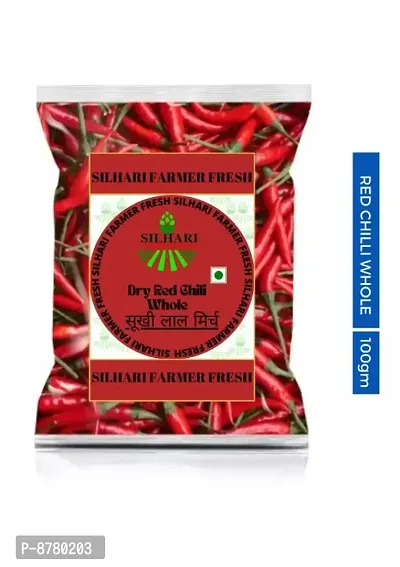 SILHARI FARMER FRESH Whole Red Chilli / Sabut Lal Mirch 100gm