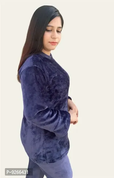 Women Winter Warm Top and Bottom Set Night Suit-thumb4