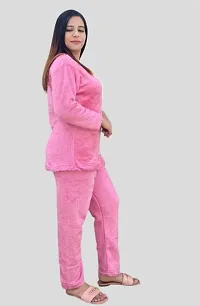 Women Winter Furr Warm Top and Bottom Set Night Suit (Heavy Material)-thumb2