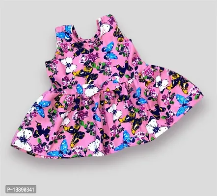 Kids Girls Pink Butterfly Printed Fairy Frock-thumb0