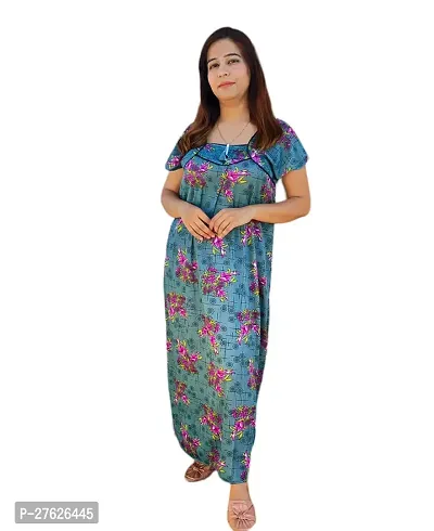 Classic Printed Maxi Nighty for Women-thumb0