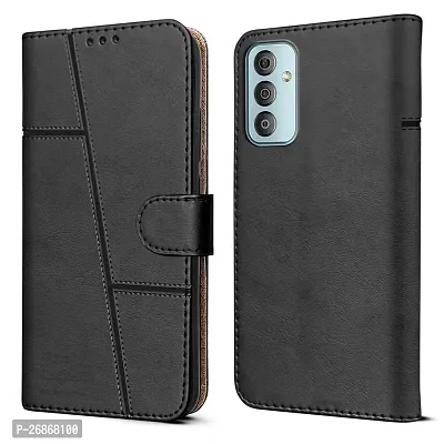 koverz new arrival Flip cover artifcal leather for Samsung galaxy F23 5g Black color-thumb0