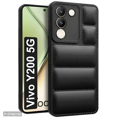 koverz  Back Case Cover for Vivo Y200 5G | Compatible for Vivo Y200 5G Back Case Cover | Matte Soft Case | Liquid Silicon Puff Case for Vivo Y200 5G with Camera Protection | (Black)