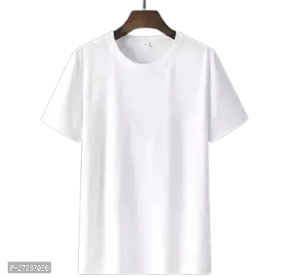 Trendy White Cotton T-Shirt For Men