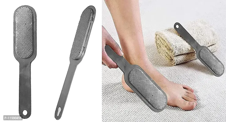 Combo set Pumice Stone  Steel Stainless Pedicure Foot File Callus Remover Foot Scrubber for Home and Saloon Use Men And Women set of 2