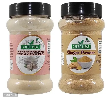 Green Piece Premium Garlic Powder 50gm And Ginger powder 50gm Pack of 2