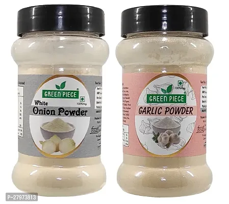 Green Piece Premium Quality Garlic powder Onion Powder 50gm 2 Pack of 2