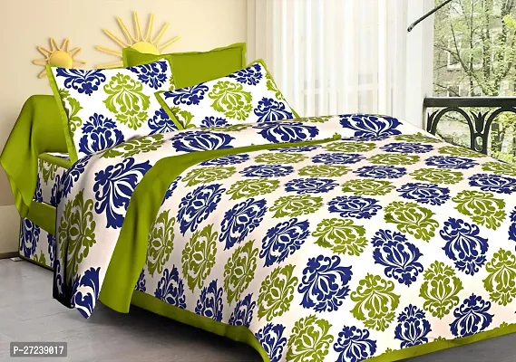 Stylish Cotton Queen Size Bedsheet with2 Pillow Cover-thumb0