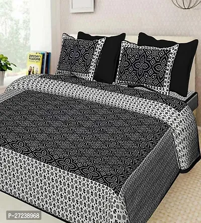 Stylish Cotton Queen Size Bedsheet with2 Pillow Cover-thumb0