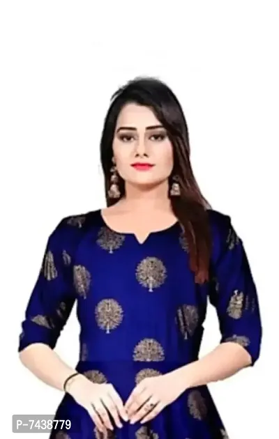 Girls and Women Stylish  Anarkali  Gown ( Beautiful Blue Anarkali Kurti )-thumb3