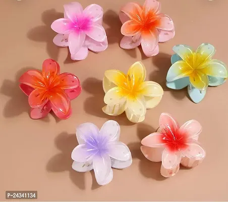 PACK OF 2 Sweet Flower Hair Claw Glossy Head Hear Clip for Girls  Women-thumb0