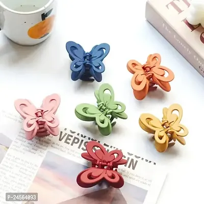 Pack of 3 New Trendy Butterfly Hair Claw Clips, Matte Butterfly, Acrylic Hair claw, Hair Accessories , Acetate Hair Claw for girls  women-thumb0