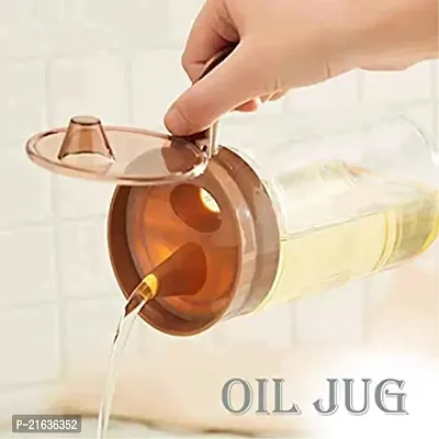 600 Ml Cooking Oil Dispenser Leakproof Glass Oil Bottle Can Automatic Opening Seasoning Dispenser With Handle-thumb3