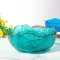 Iceberg Green Salad Glass Bowl/Serving For Dining Table, Pasta,Cereal,Salad, Cake, Potpourri Mixing Dinning Table Unique Design Bowl -Iceberg Glass Bowl 7 Inch-thumb1