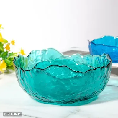 Iceberg Green Salad Glass Bowl/Serving For Dining Table, Pasta,Cereal,Salad, Cake, Potpourri Mixing Dinning Table Unique Design Bowl -Iceberg Glass Bowl 7 Inch-thumb2