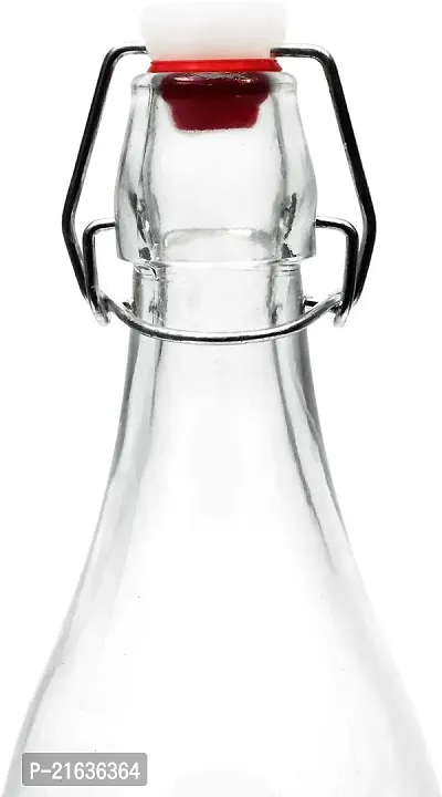 Water Clear Bottle 1Ltr , Swing Top Water Bottle With Stopper For Beverages, Oil, Vinegar, Beer, Water, Soda, Airtight Lid And Leak Proof Cap-thumb4