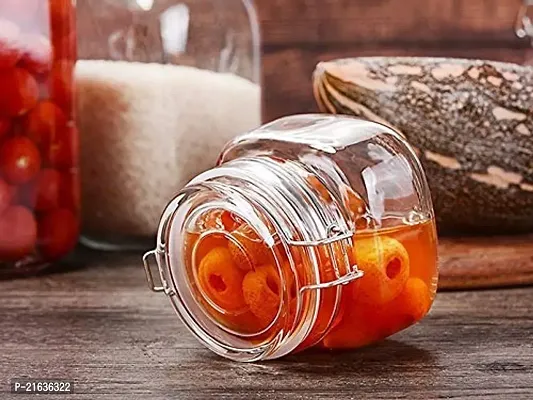 Glass Jar And Container With Airtight Swing Cap, Square - Leak Proof Rubber Gasket And Hinged Lid - Perfect For Kitchen Canning Cereal,Pasta,Sugar,Beans,Spice And Pickle Storage 500 Ml