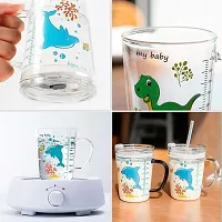 nbsp;Big Transparent Glass Mug/Cup For Girls And Boys -Kids With Straw, Glass Cup/Mug For Kids With A Random Design Cartoon Print Of Dolphin And Other Cartoons, Comes With A Single Set Of 470Ml-thumb1