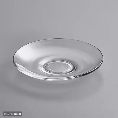 Crystal Clear Glass Saucer Set Of 6, Glass Saucers Set Without Cup, Glass Saucer Plate For Serving Tea Coffee Snacks-thumb2