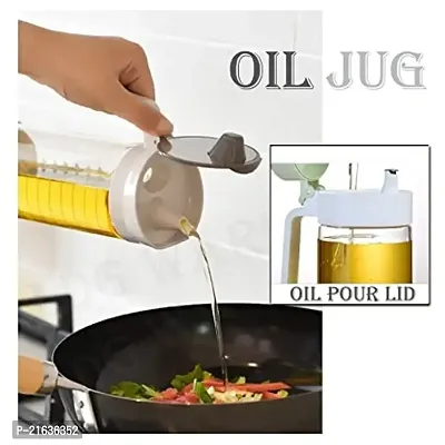 600 Ml Cooking Oil Dispenser Leakproof Glass Oil Bottle Can Automatic Opening Seasoning Dispenser With Handle-thumb4