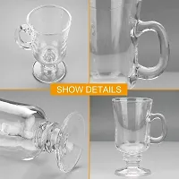 Irish Coffee Mugs With Handle, Long Colombian Glasses Tall Funnel Clear Glasses For Iced Coffee, Latte, Espresso, Cappuccino, Falooda, Hot Chocolate, Juice Big Plain Glasses 270Ml-thumb3