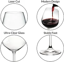 Transparent Glass Classic Brandy Party Glasses Set Crystal Clear Tableware Glasses- Pack 0f 6, 360 Ml-thumb1