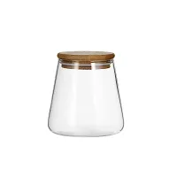 nbsp;Glass Food Storage Jar With Wooden Lid Wooden Lid Jar For Cookie, Spice, Jam, Honey Glass Food Storage Jar -950Ml-thumb3